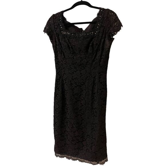 Vintage dress “A Norman Original” lace w/beading medium - Picture 1 of 4